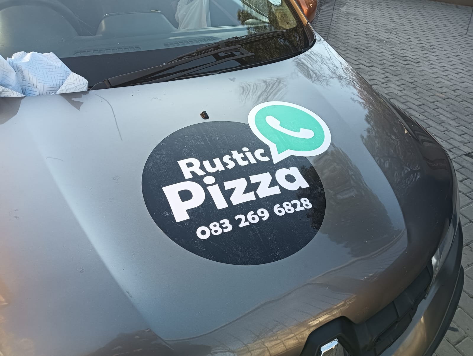 rustic pizza car magnet print